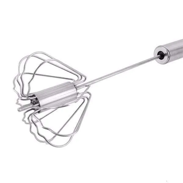 【 LIMITED SALE】Egg Beater Metal Rotate Semi-automatic Hand Stainless Steel