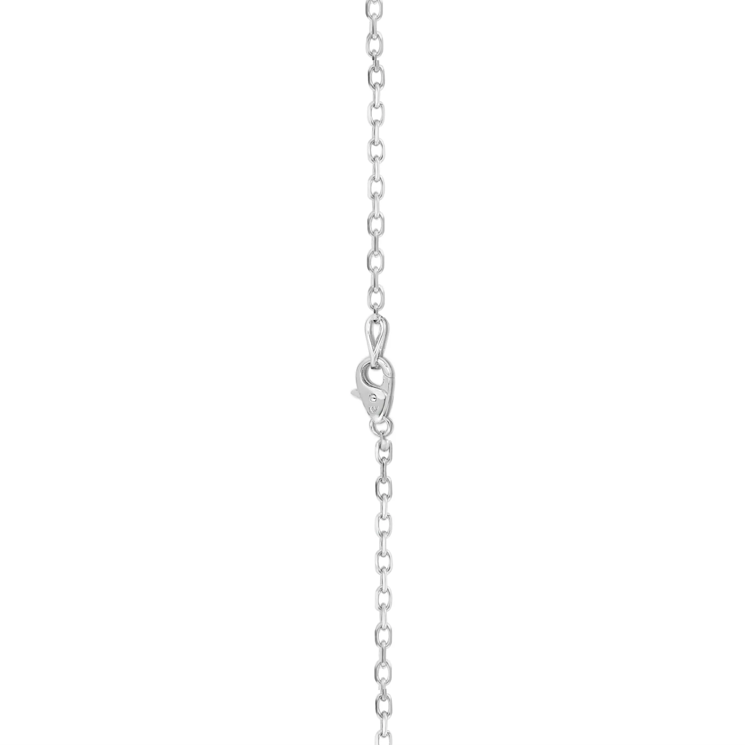 0.60Ct Diamond Heart Pendant, 18" Gold Chain in 14K White Gold