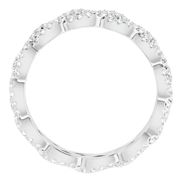 0.72 ct. Round Diamond Open Braid Design Eternity Band