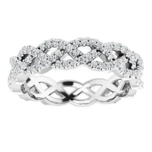 0.72 ct. Round Diamond Open Braid Design Eternity Band