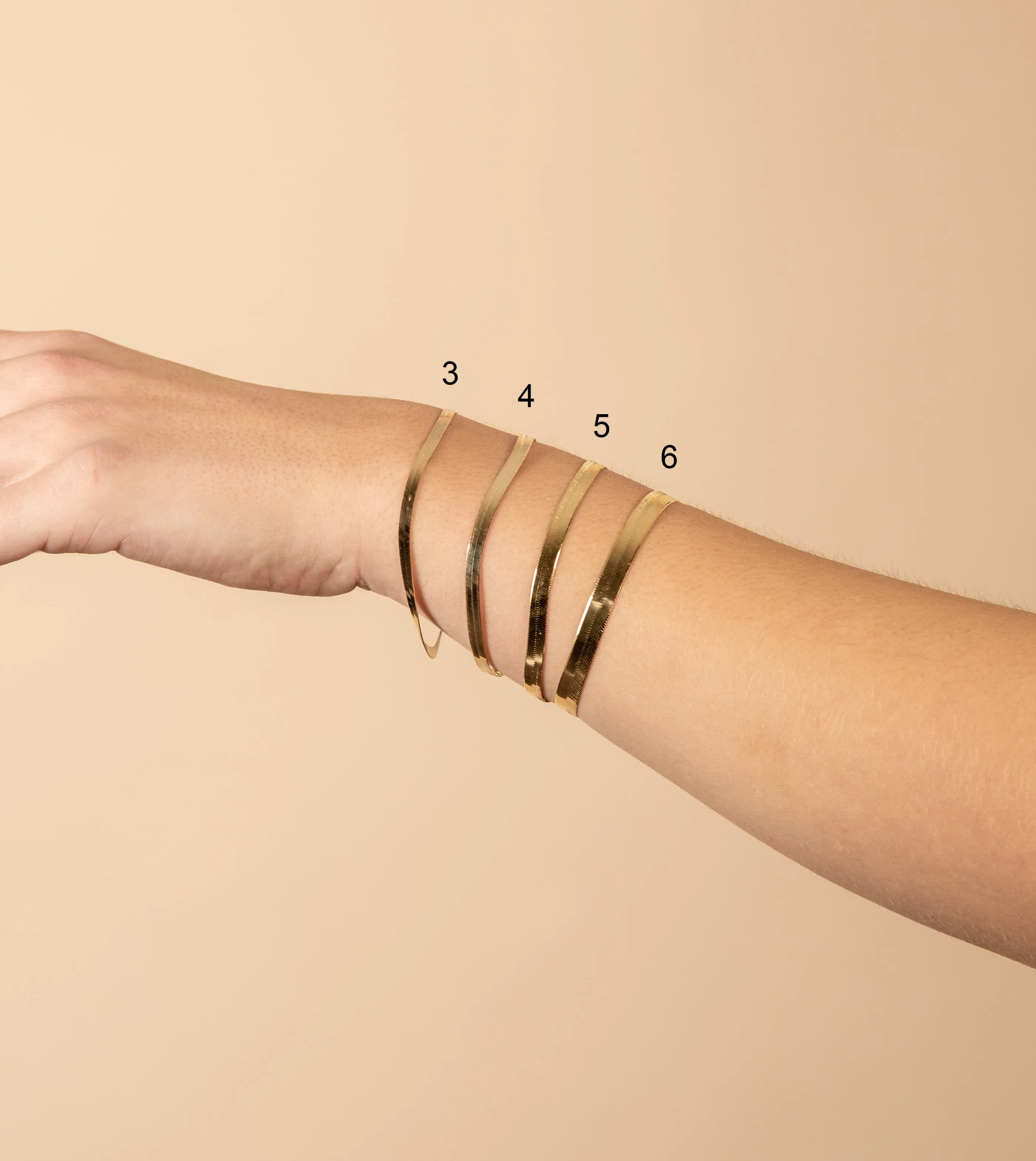 10k Gold Herringbone Chain Bracelet