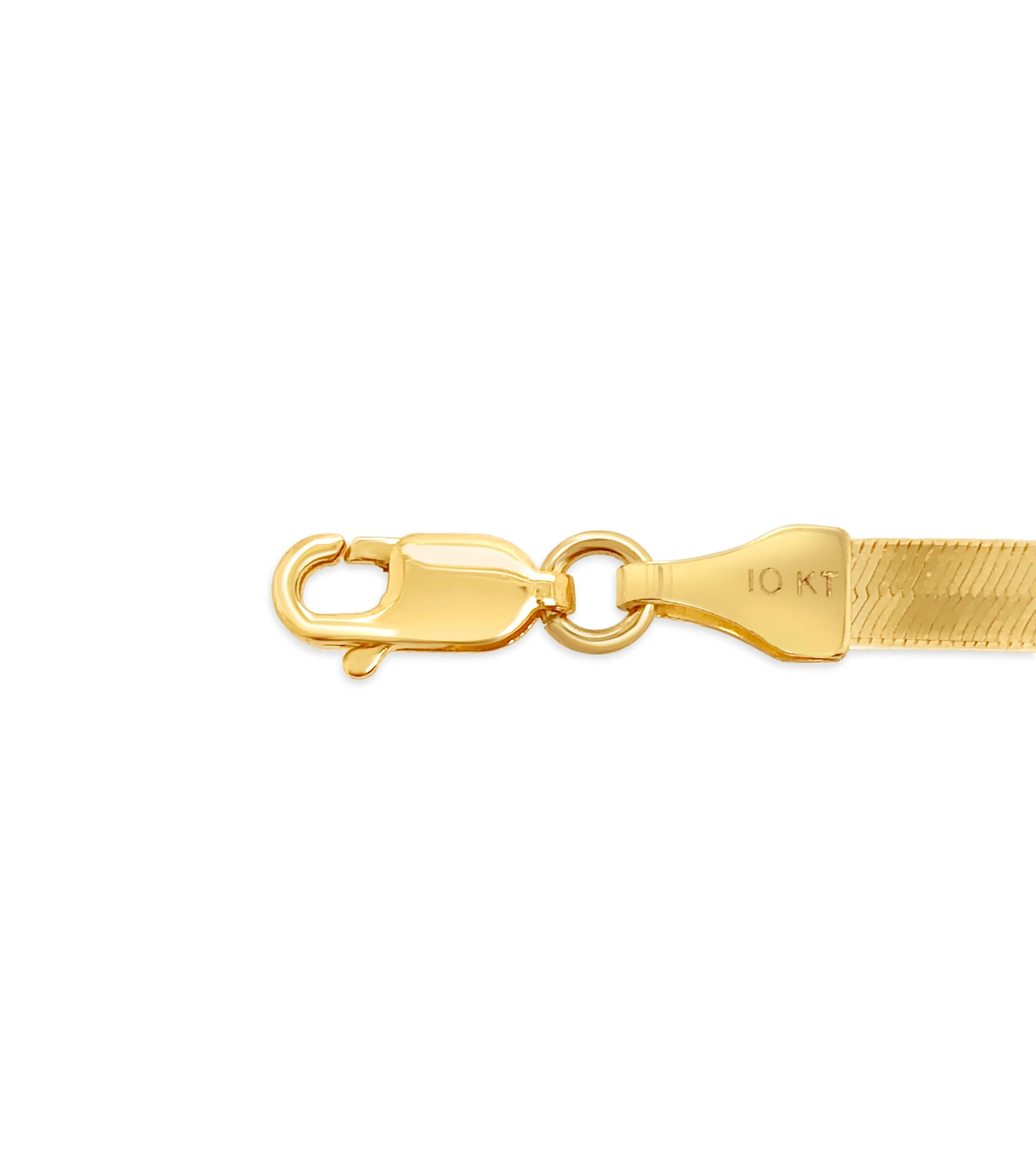 10k Gold Herringbone Chain Bracelet