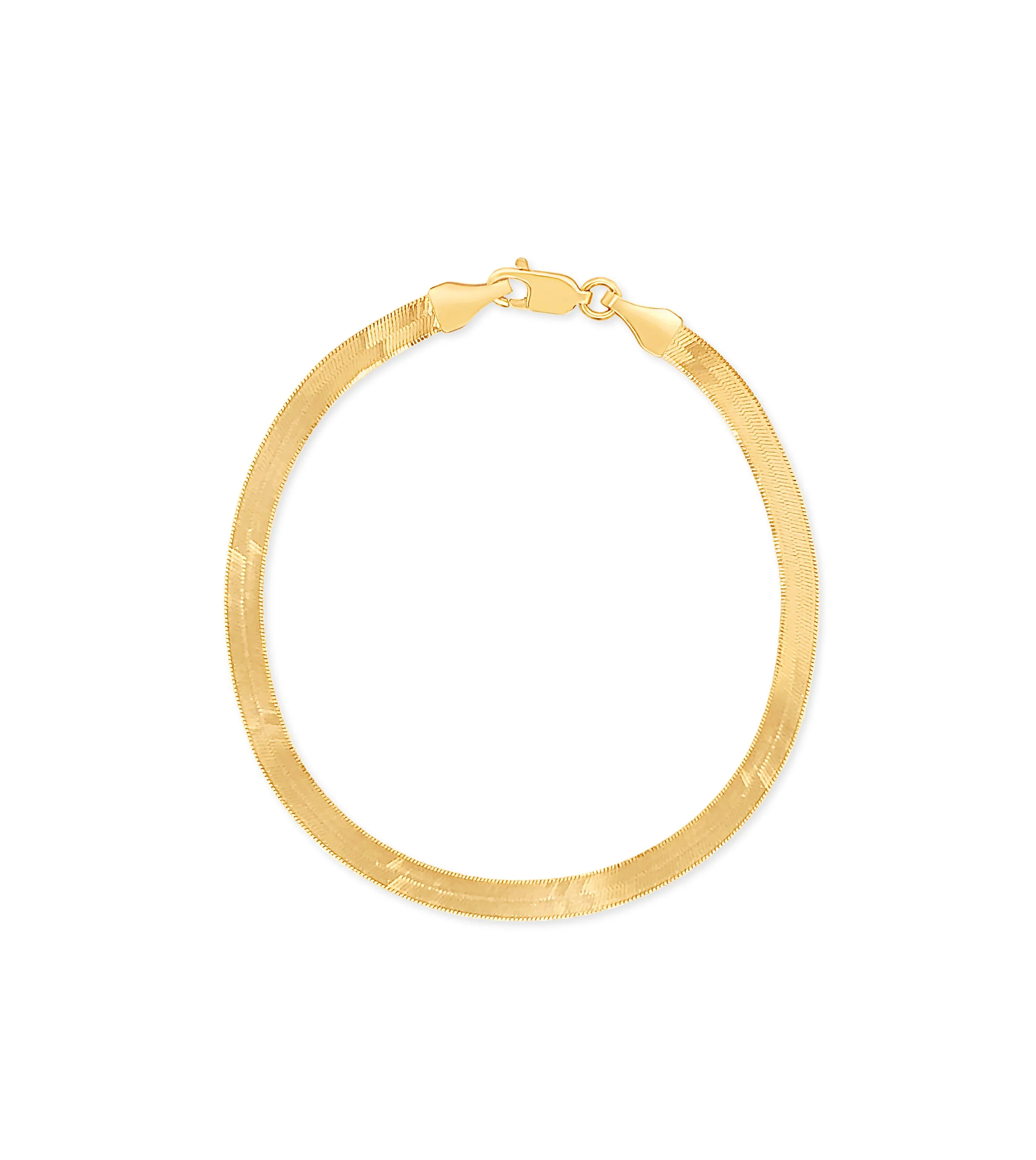 10k Gold Herringbone Chain Bracelet
