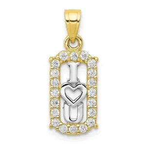 10k Yellow Gold I Love You with Heart Pendant
