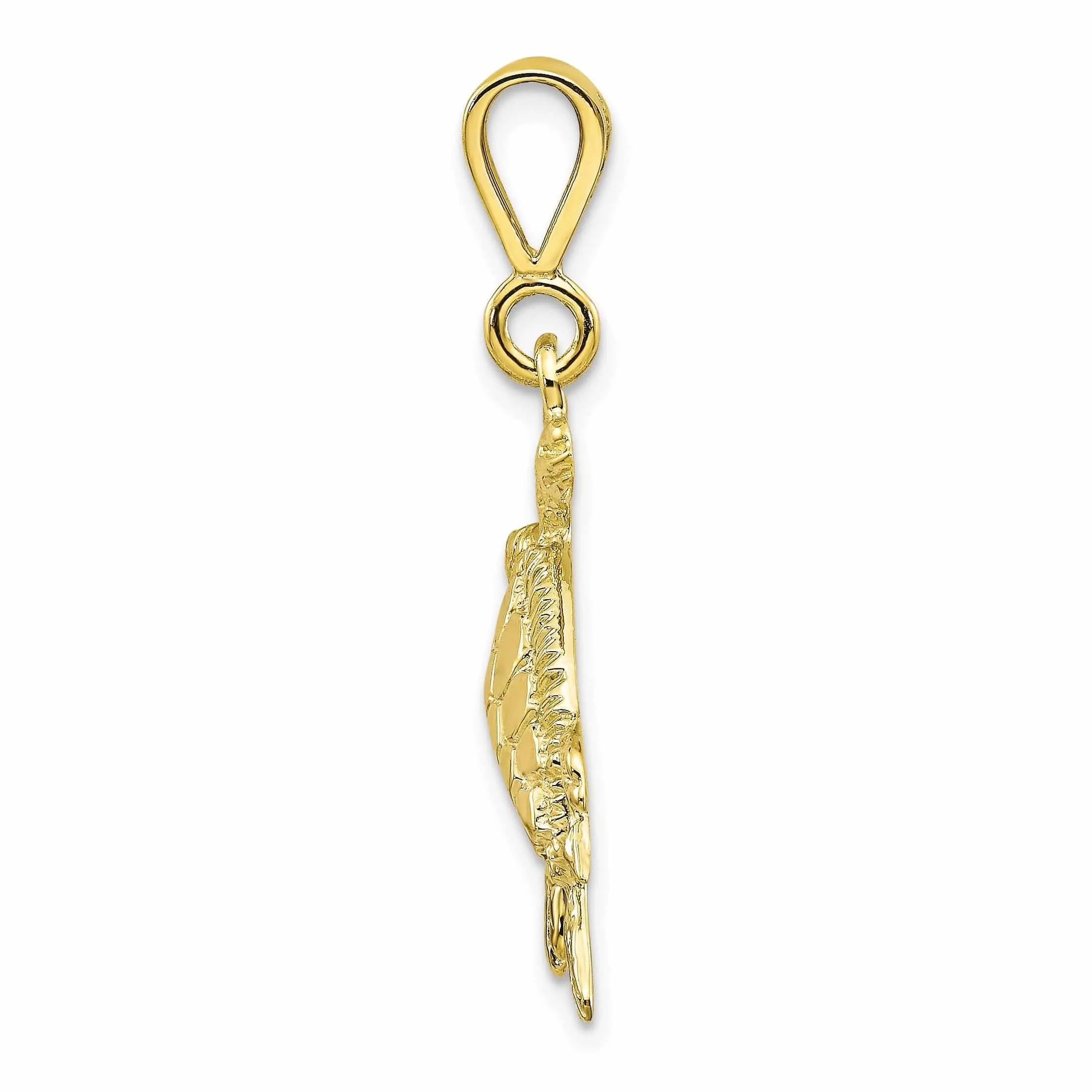 10k Yellow Gold Polished Finish Turtle Pendant