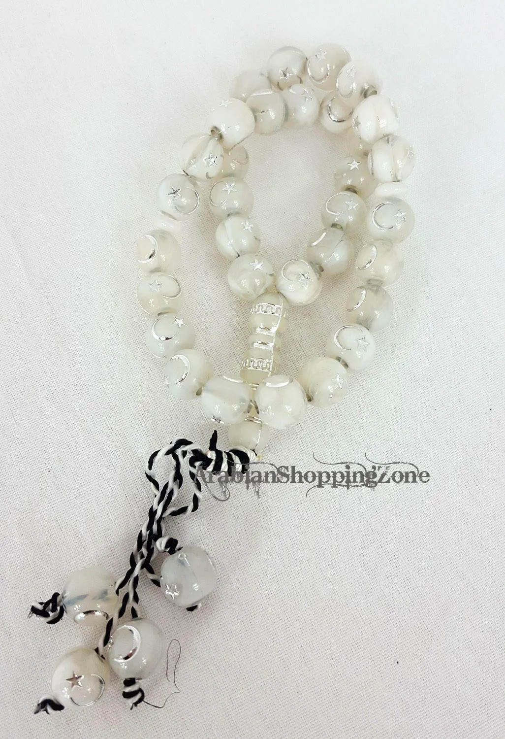 12mm Prayer Beads 33 Islamic Salah Masbaha Star & Moon