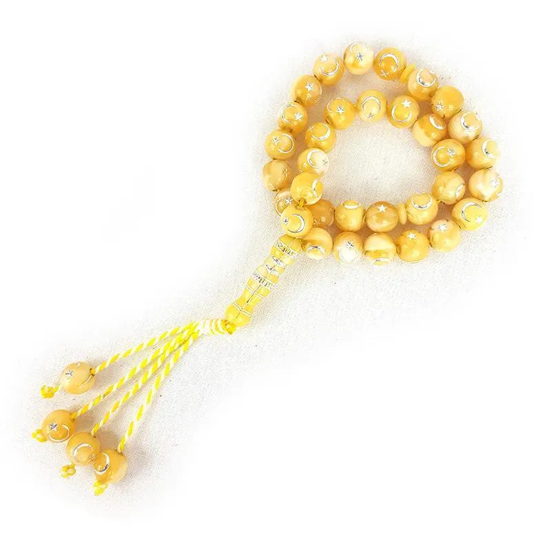 12mm Prayer Beads 33 Islamic Salah Masbaha Star & Moon
