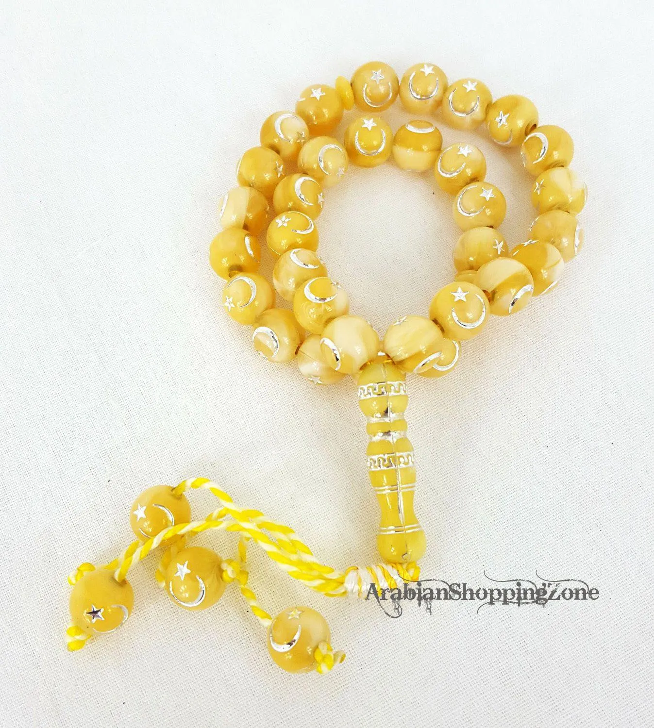 12mm Prayer Beads 33 Islamic Salah Masbaha Star & Moon