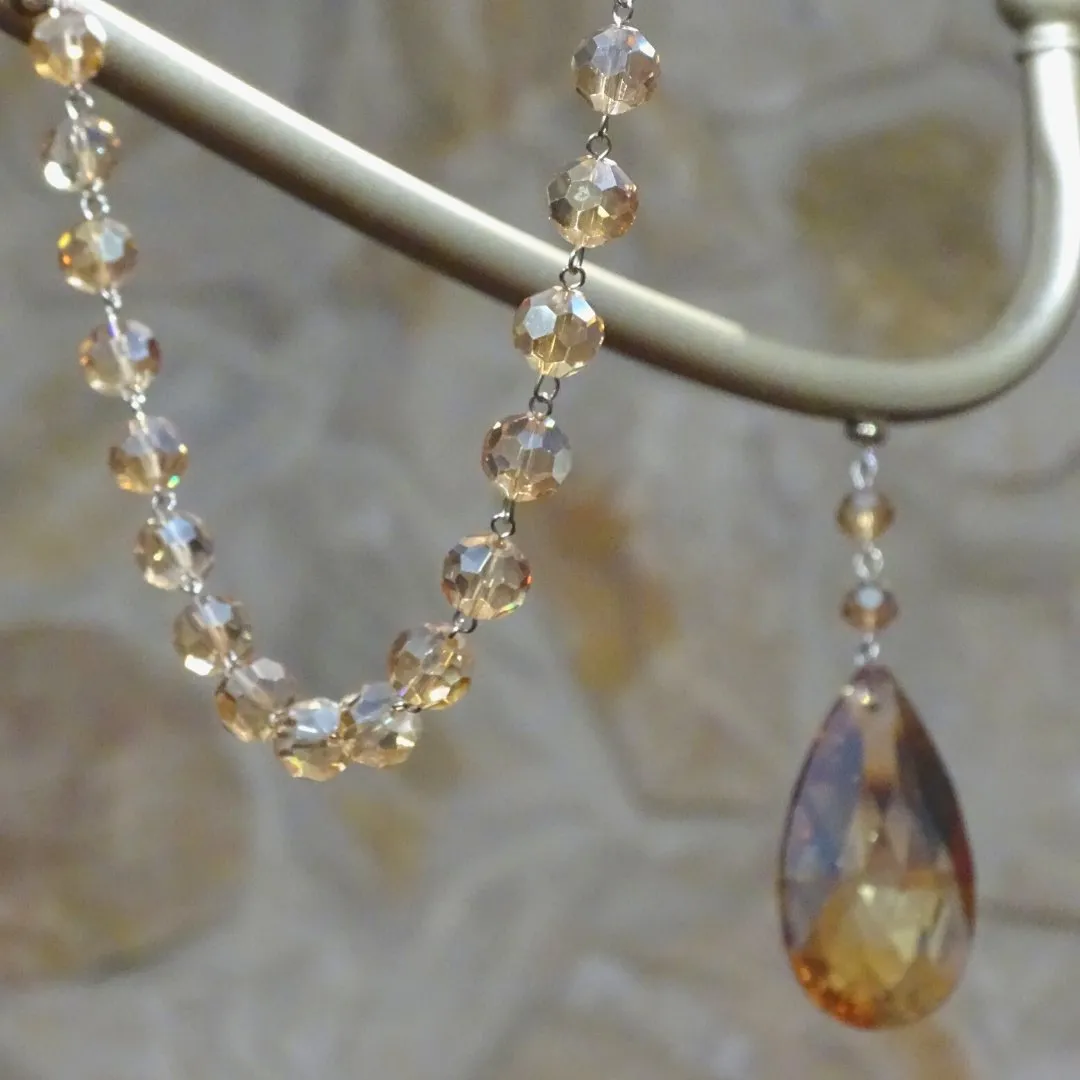 12" CHAMPAGNE CRYSTAL BEAD MAGNETIC CHANDELIER GARLAND (Set/1)