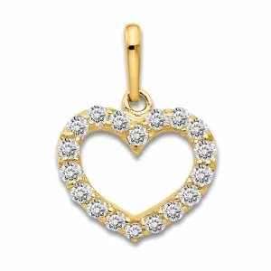 14k CZ Childrens Heart Pendant