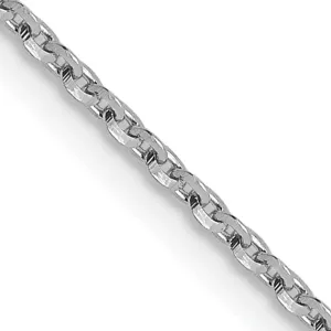 14K White Gold 1.15 m D.C Oval Cable Link Chain
