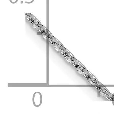 14K White Gold 1.15 m D.C Oval Cable Link Chain