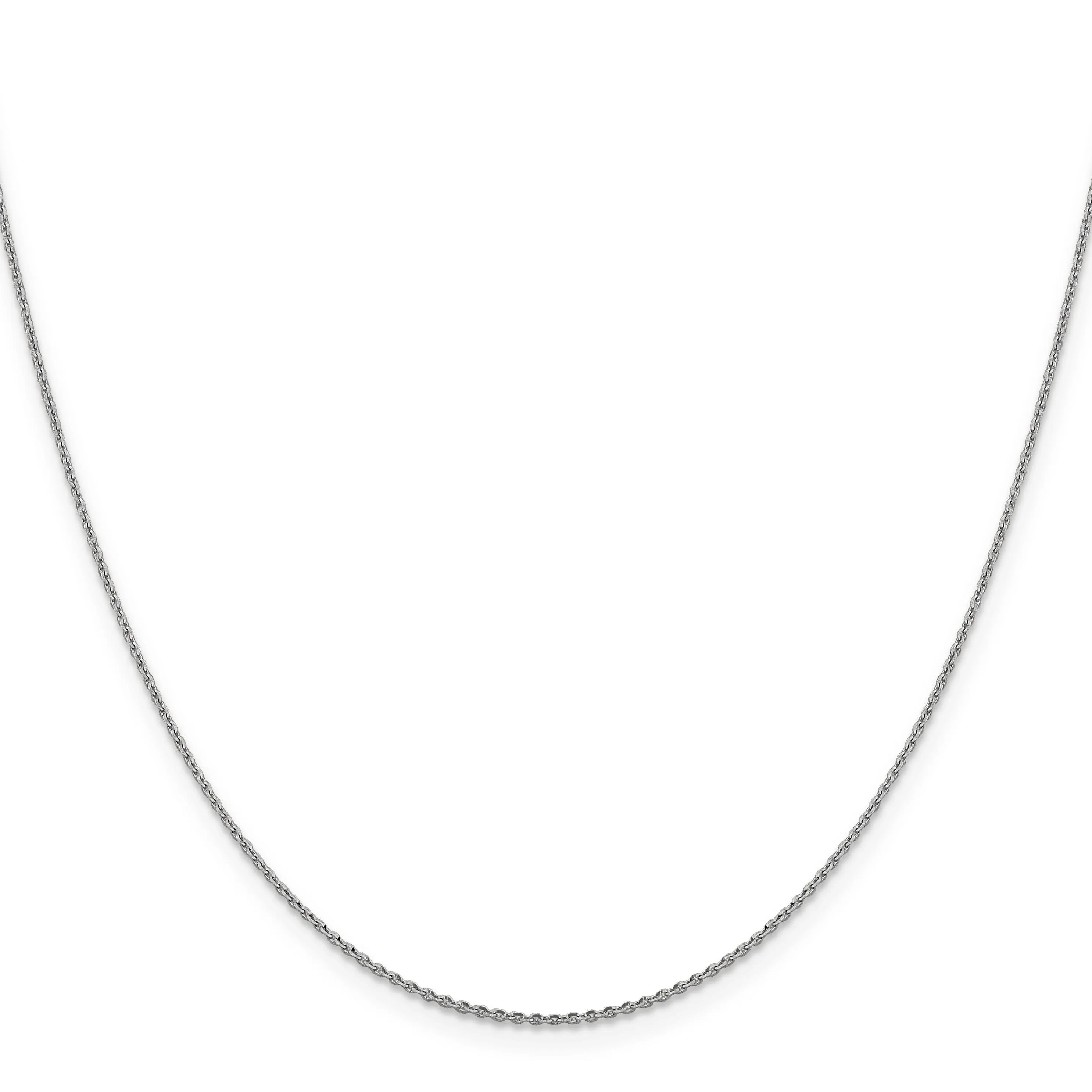 14K White Gold 1.15 m D.C Oval Cable Link Chain