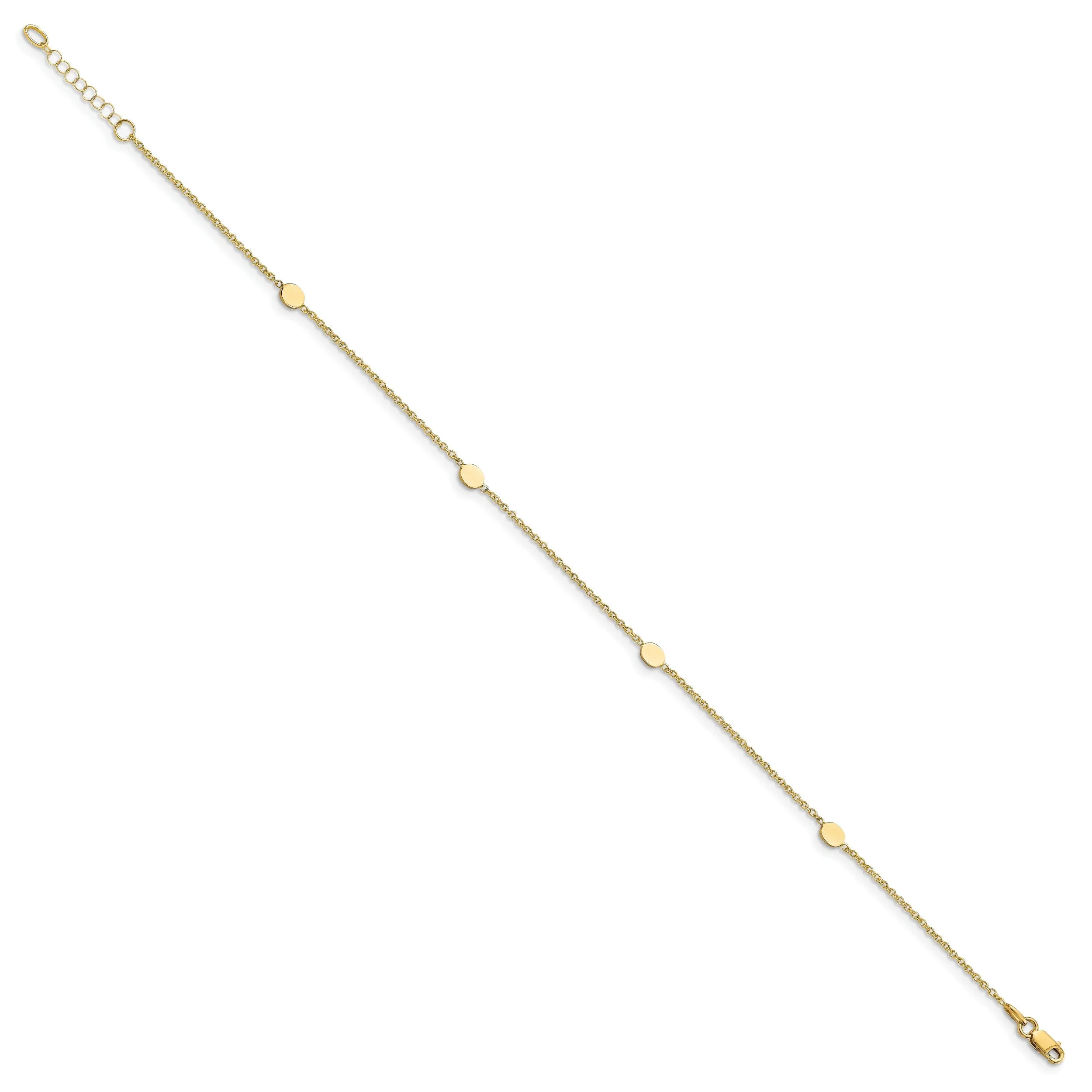 14k Yellow Gold Polished Anklet