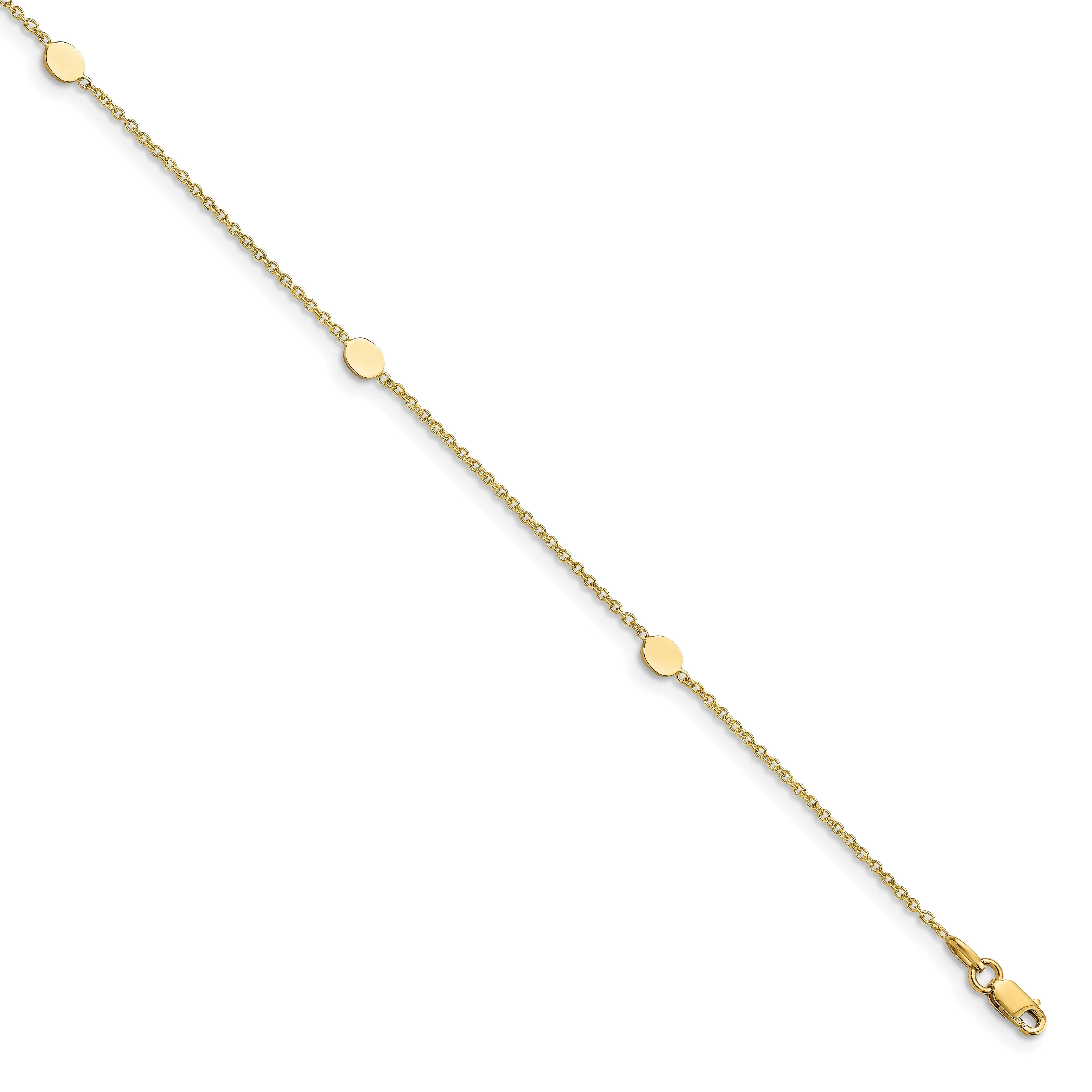 14k Yellow Gold Polished Anklet