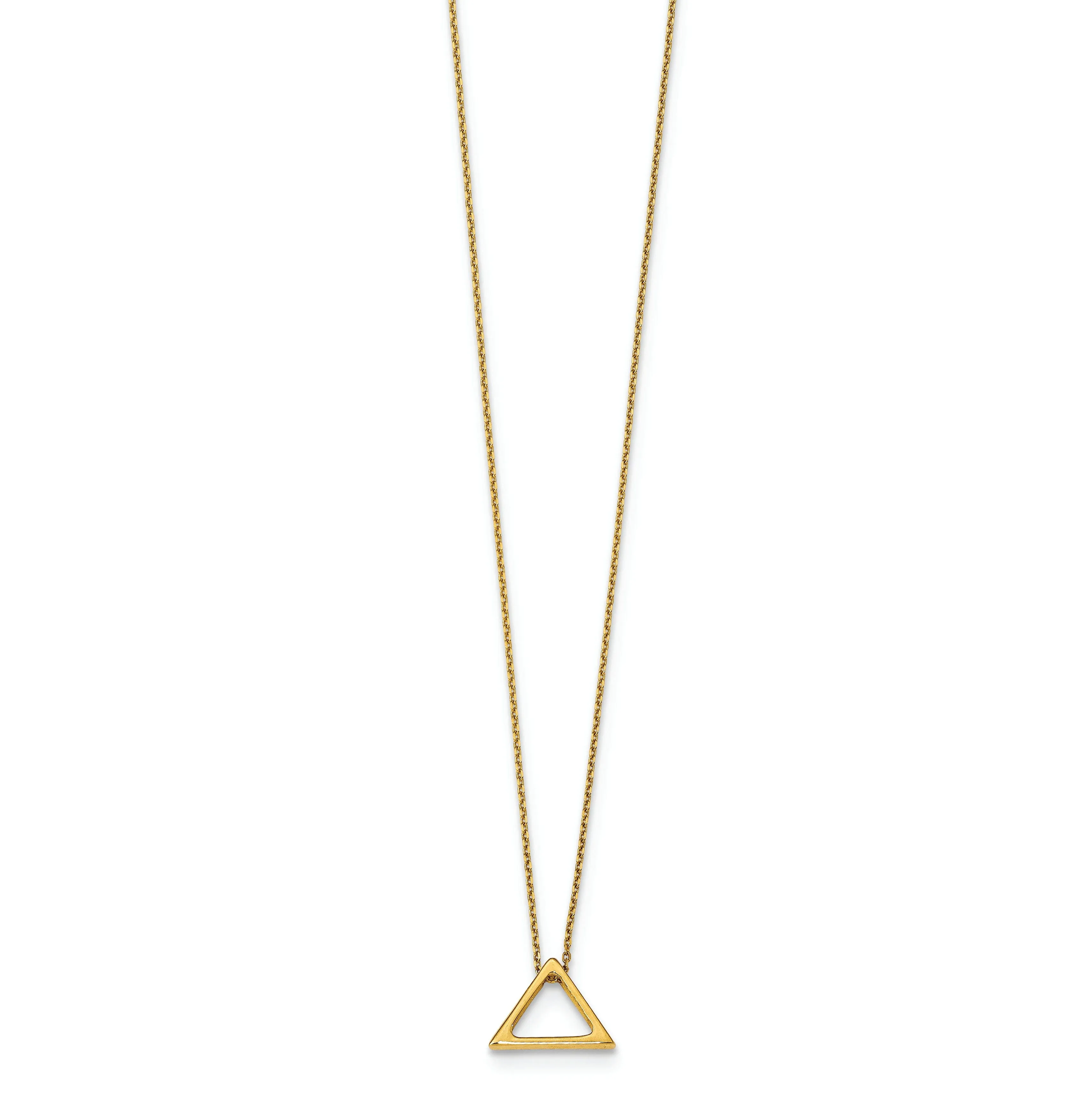 14k Yellow Gold Polished Triangle Necklace