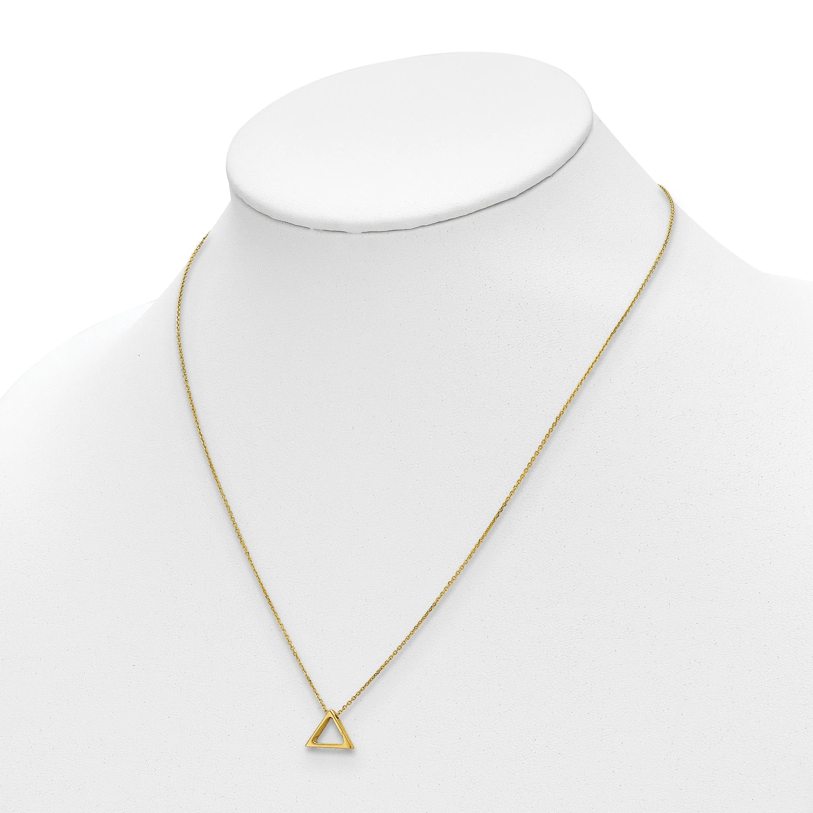 14k Yellow Gold Polished Triangle Necklace