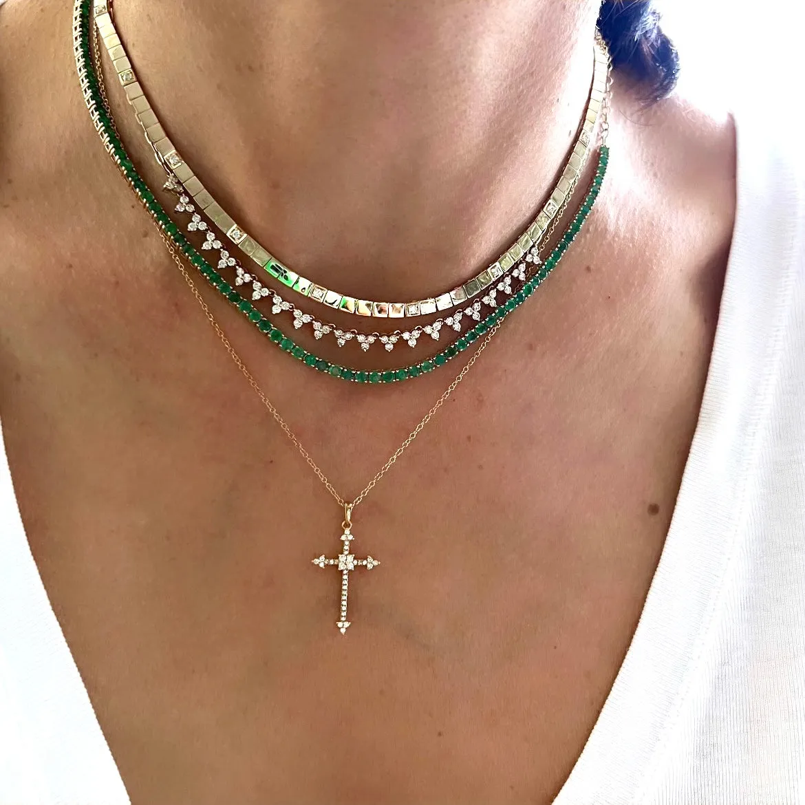 14KT Gold Diamond Cross Necklace