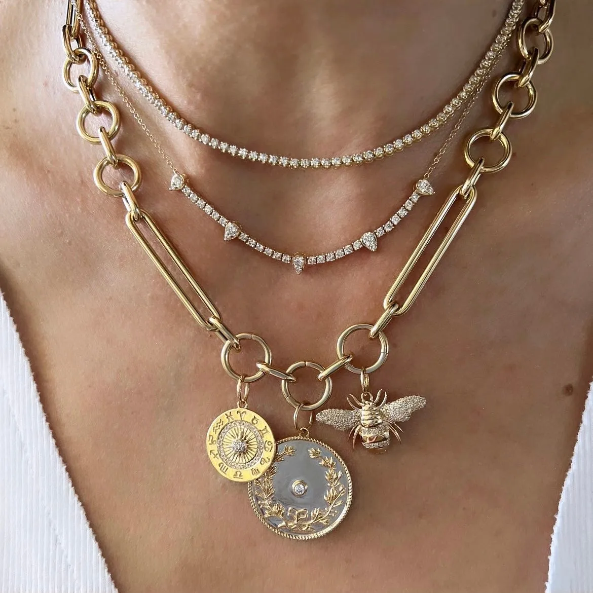 14KT Gold Diamond Mila Charm Pendant
