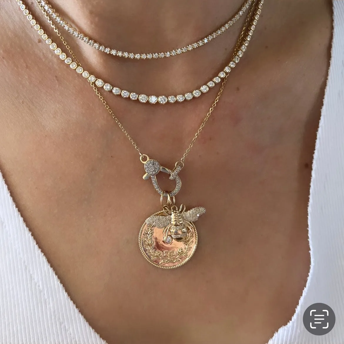 14KT Gold Diamond Mila Charm Pendant