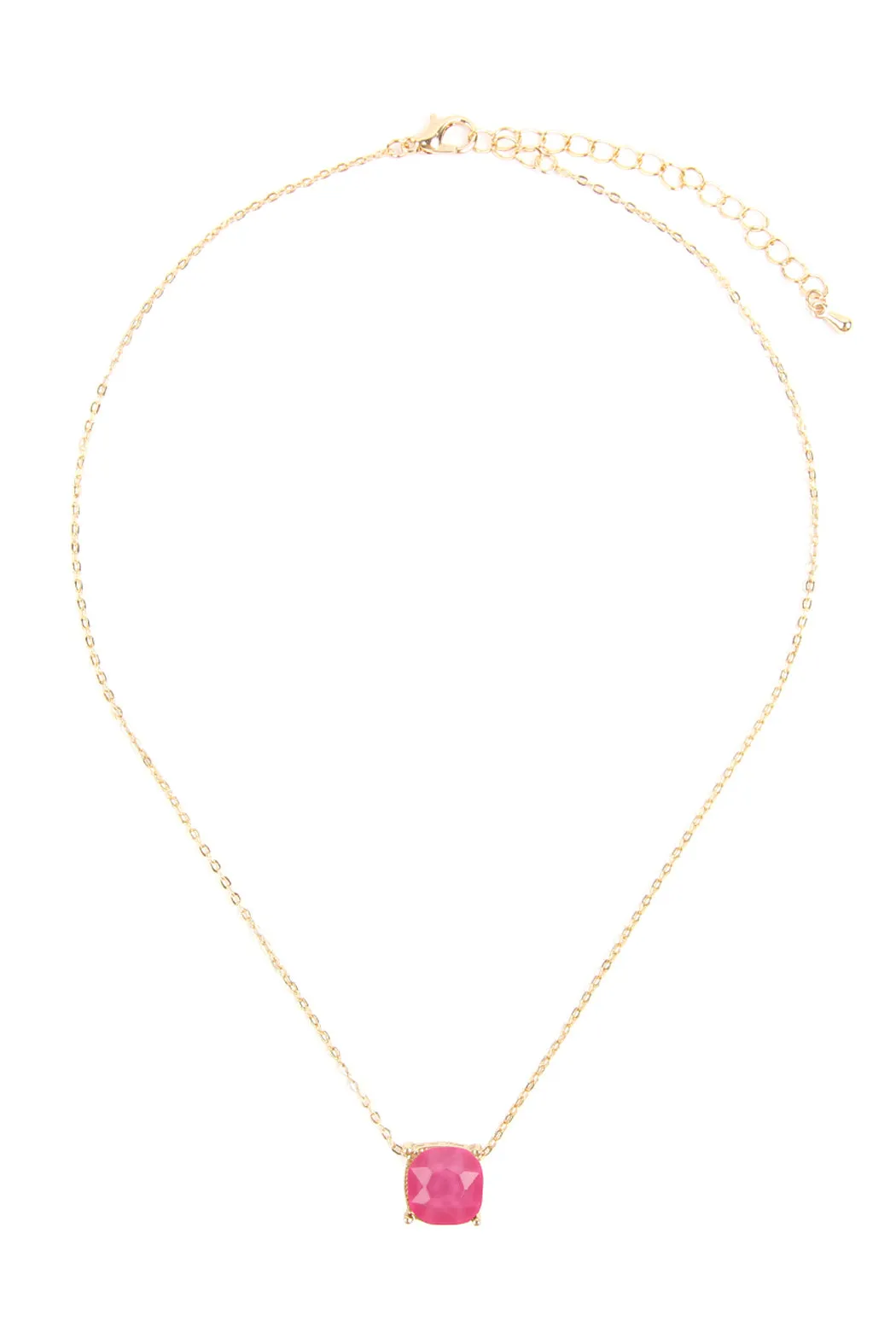 17155 - 12MM CUSHION CUT CHARM NECKLACE