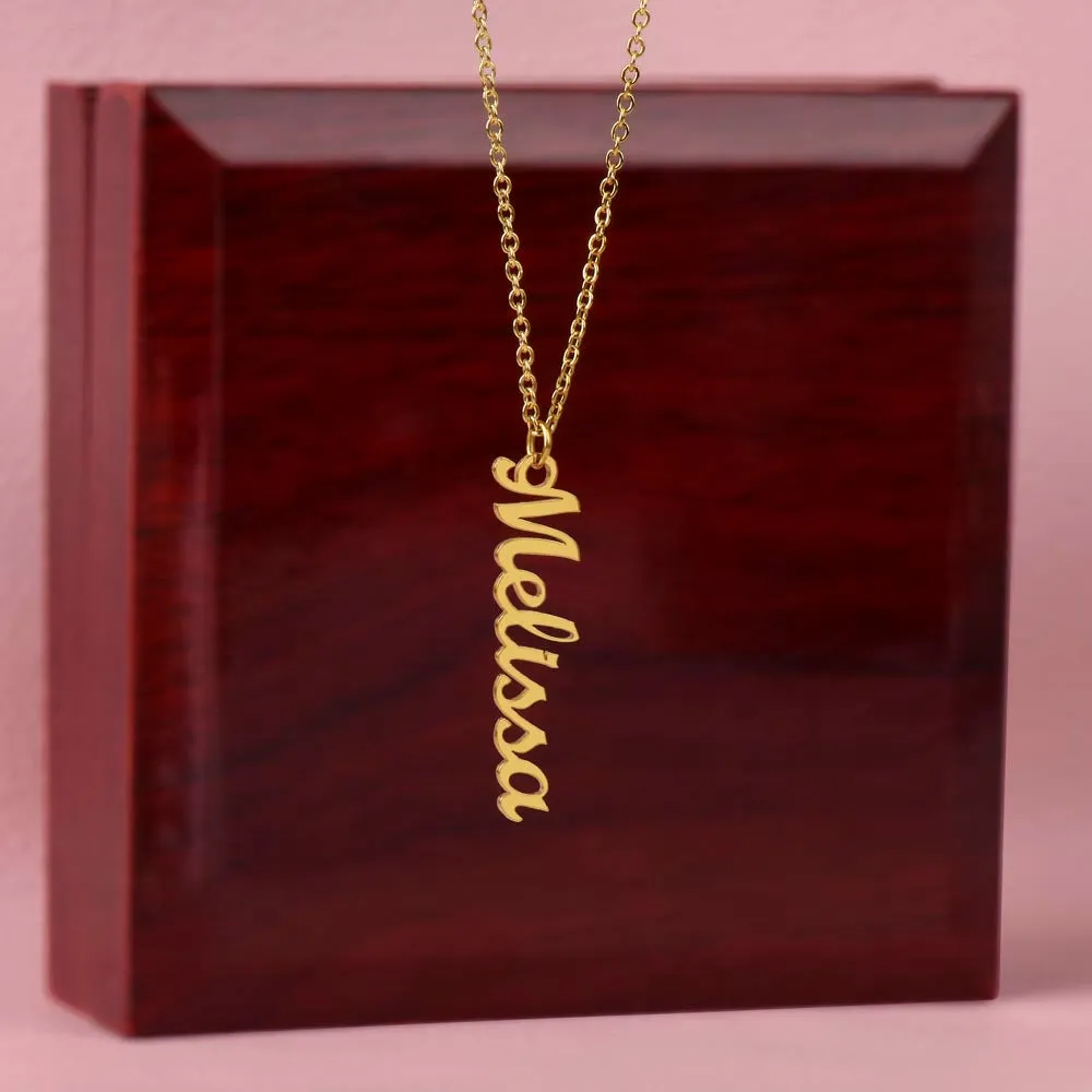 1Personalized Name Vertical Dangling Necklace Gift For Daughter Special Day