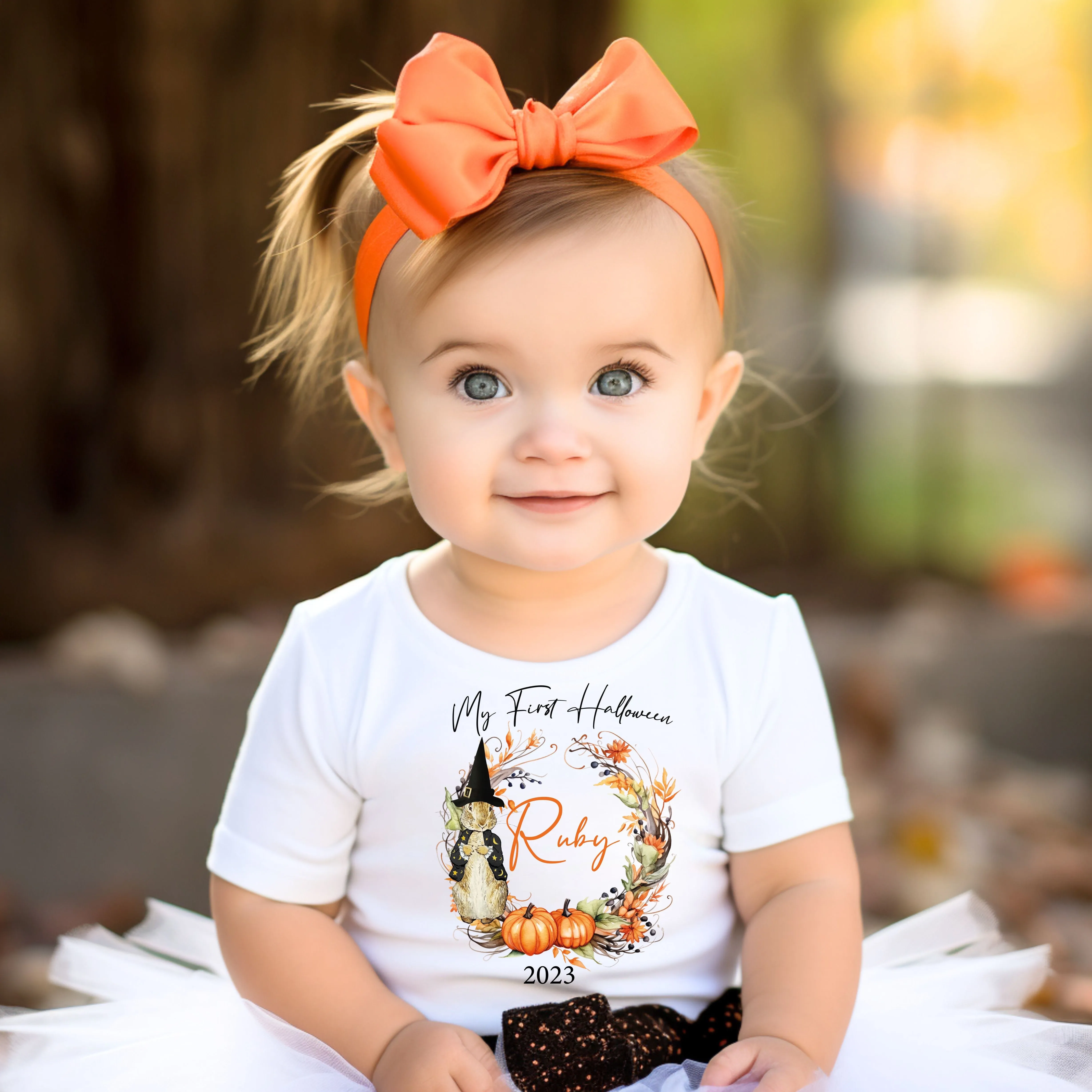 1st Halloween peter rabbit baby vest