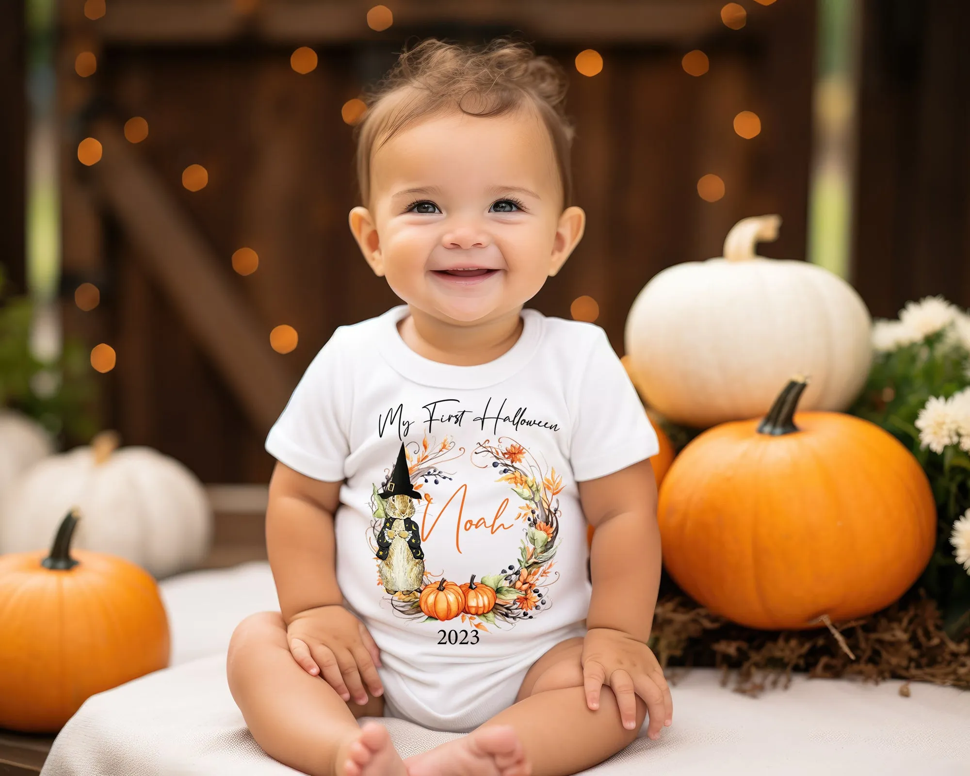 1st Halloween peter rabbit baby vest