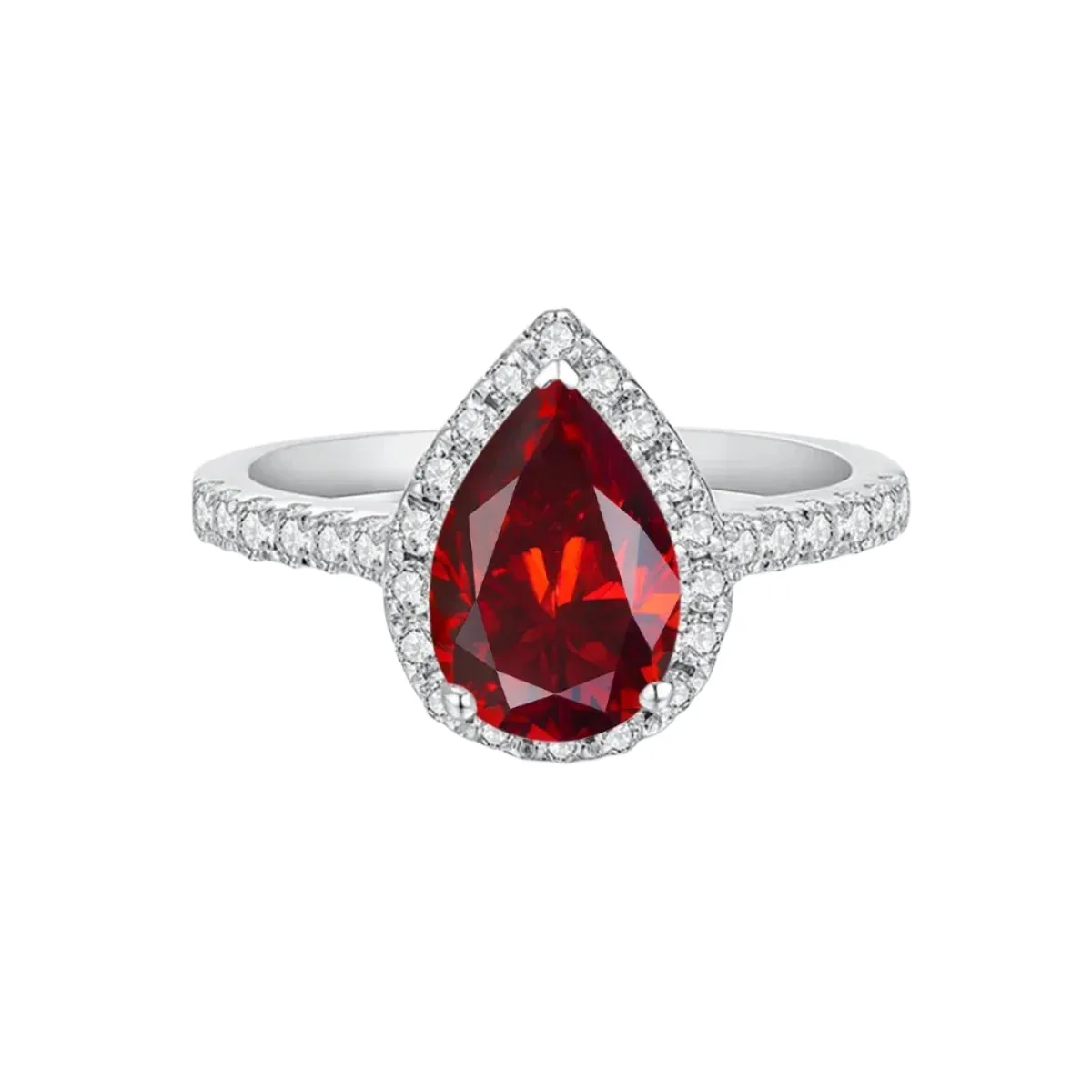 2.0 Ct Pear Cut Diamond Halo Engagement Ring