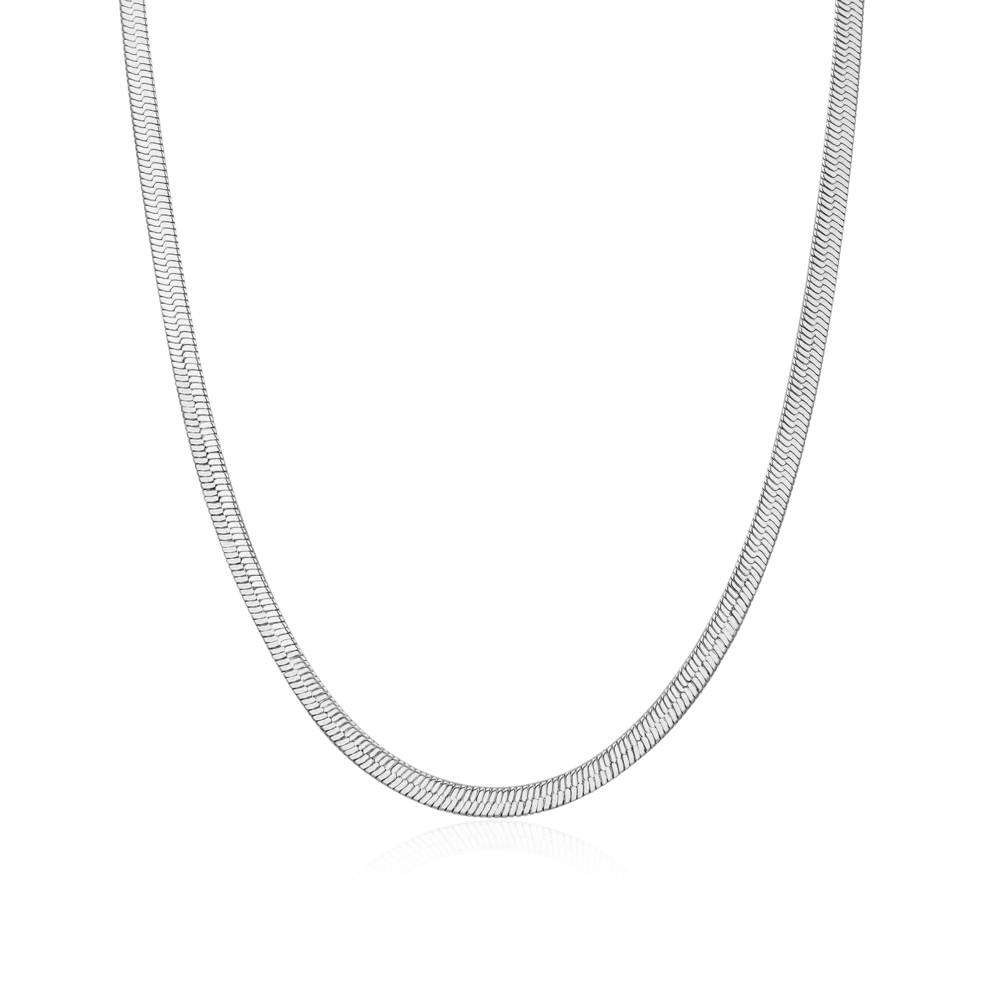 3mm Herringbone Chain - White Gold