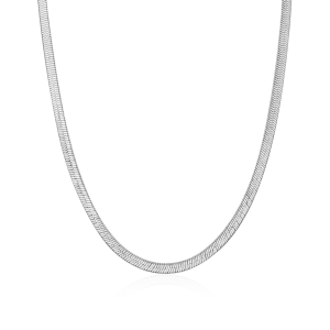 4mm Herringbone Chain - White Gold
