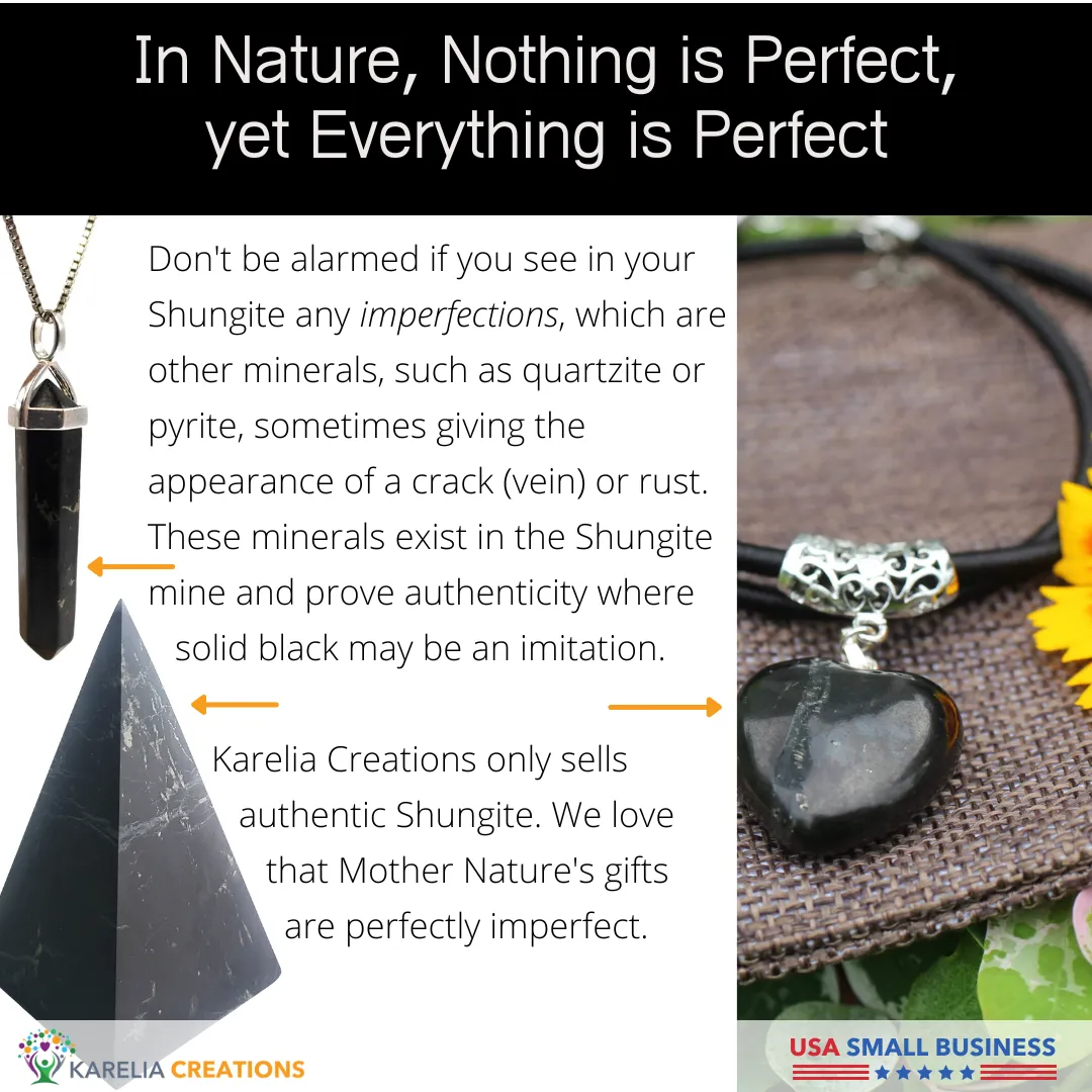 6-Point Hexagonal Shungite Pendant Necklace | Adjustable Cord | Authentic 5G EMF Protection | Unisex