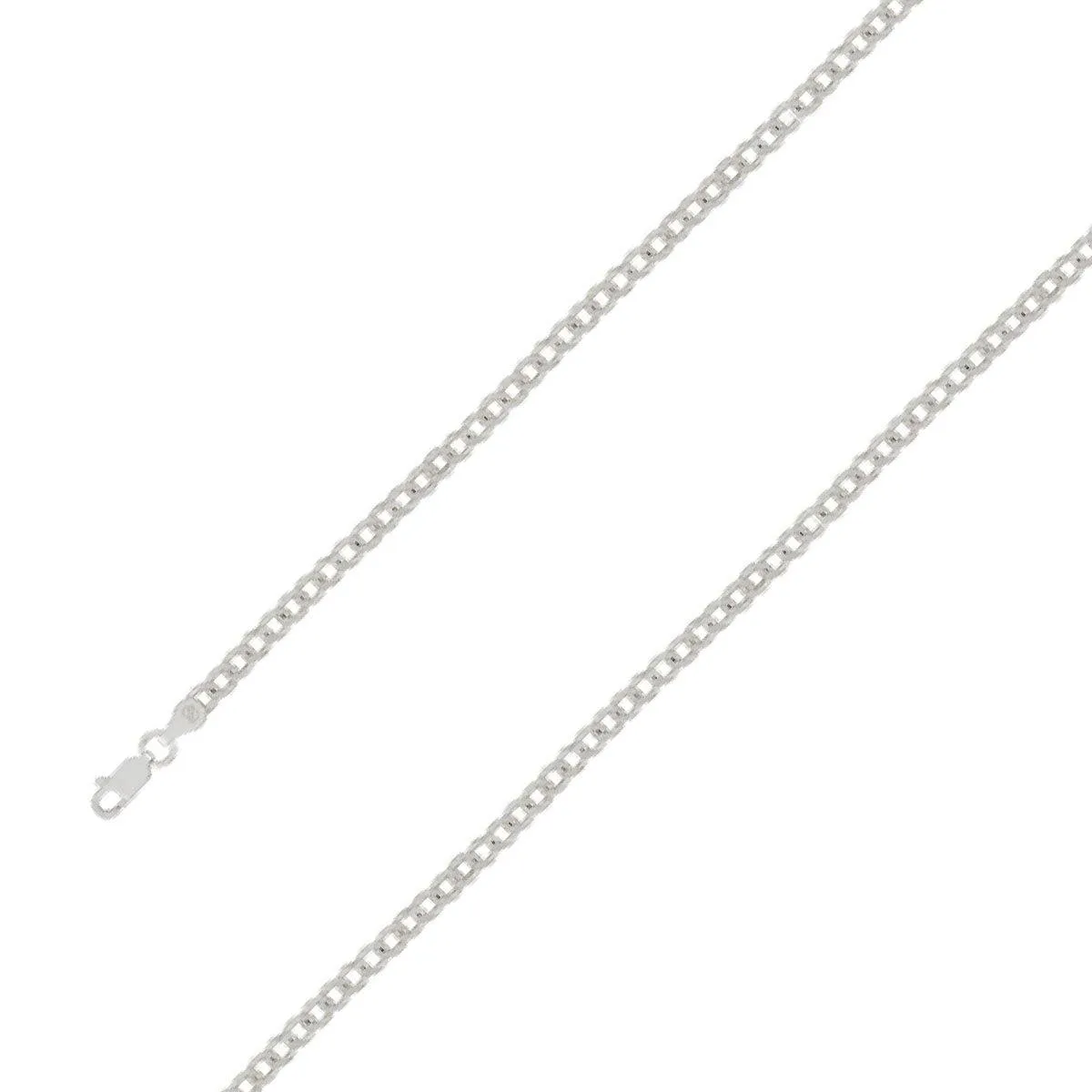 925 Sterling Silver 4mm E-Coated Classic Cuban Chain Size- 9"