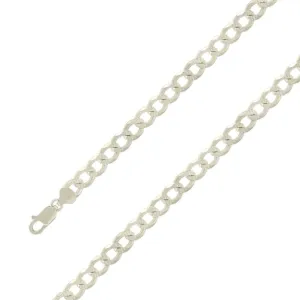 925 Sterling Silver 9.5mm E-Coated Diamond Cut Cuban Chain Size- 9"