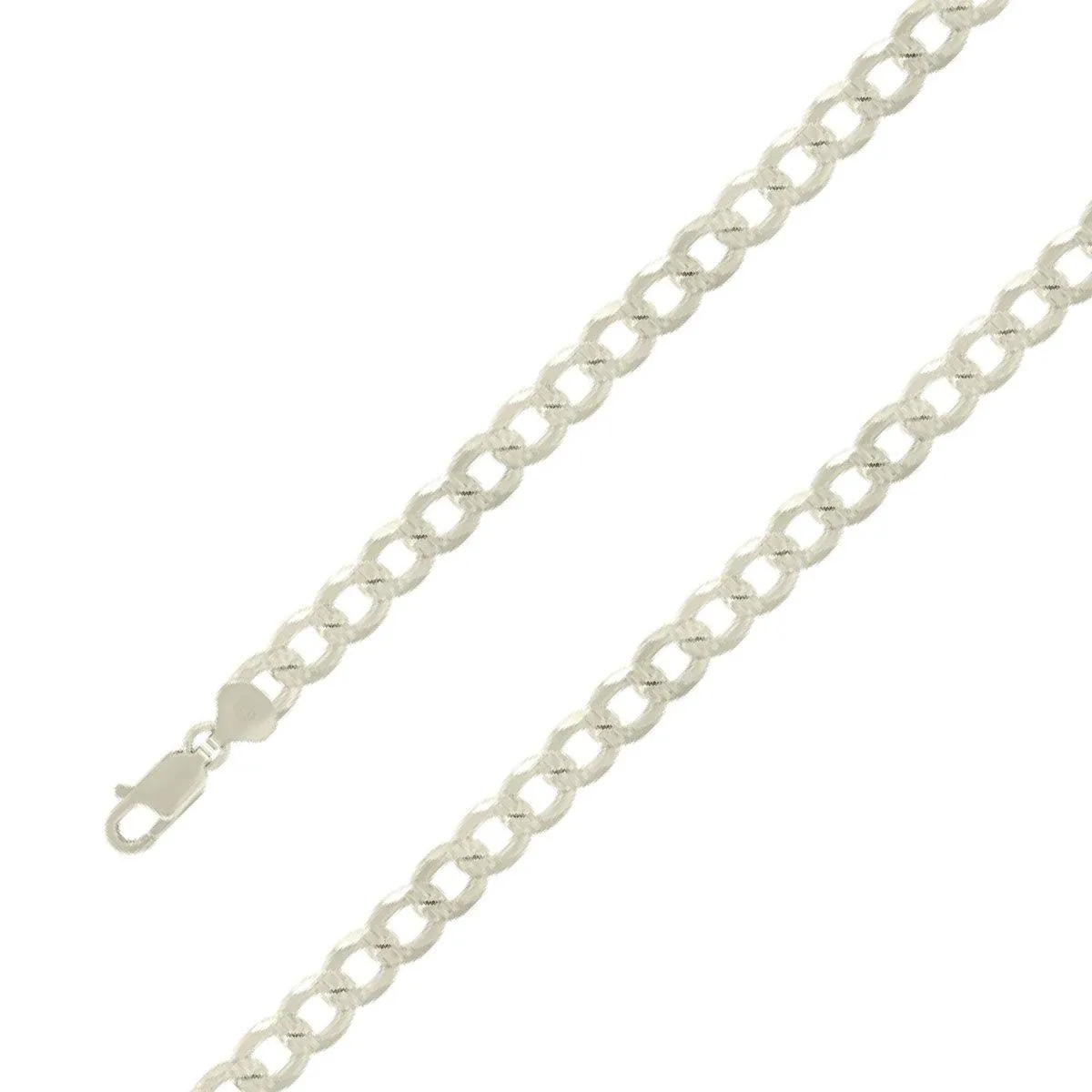 925 Sterling Silver 9.5mm E-Coated Diamond Cut Cuban Chain Size- 9"
