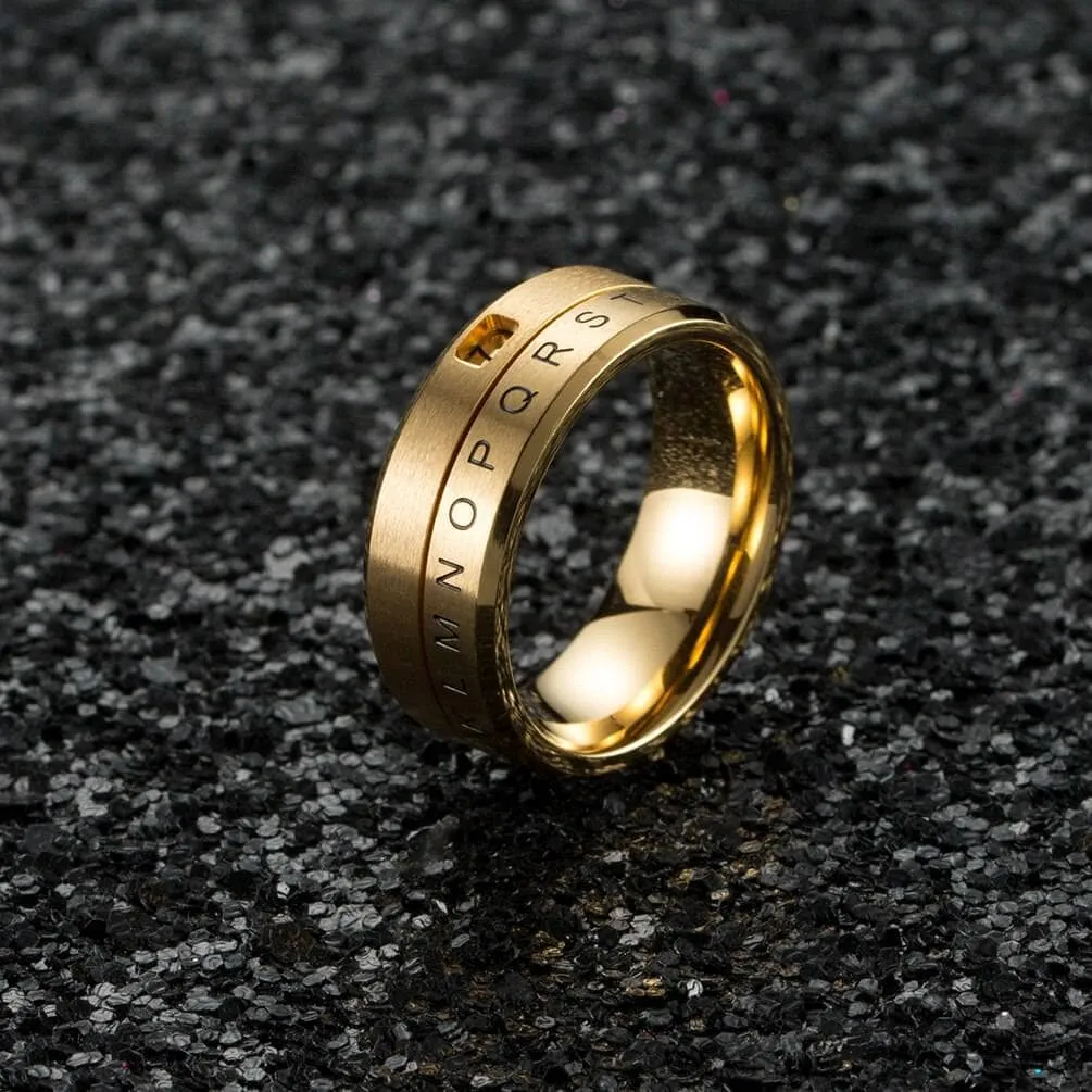 ABCD Titanium Steel Spinner Wedding Band