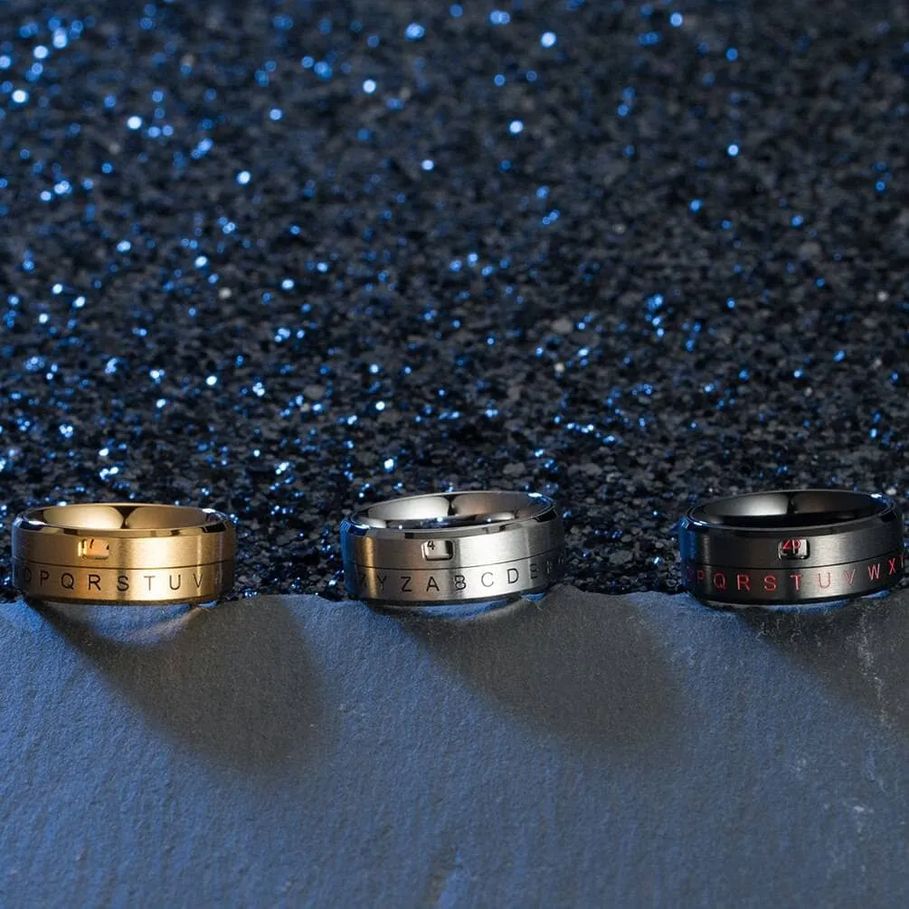 ABCD Titanium Steel Spinner Wedding Band