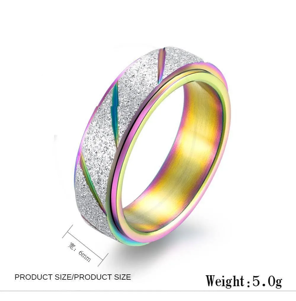 ABCD Titanium Steel Spinner Wedding Band