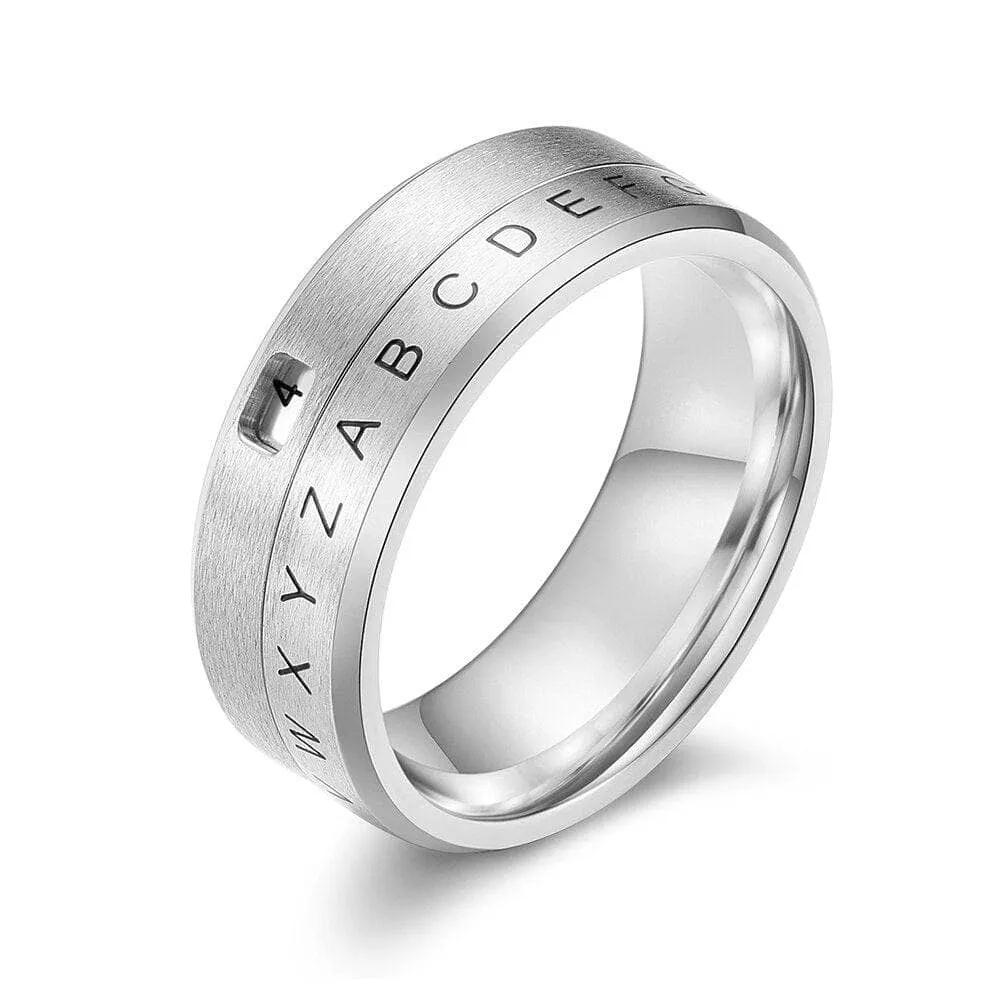 ABCD Titanium Steel Spinner Wedding Band