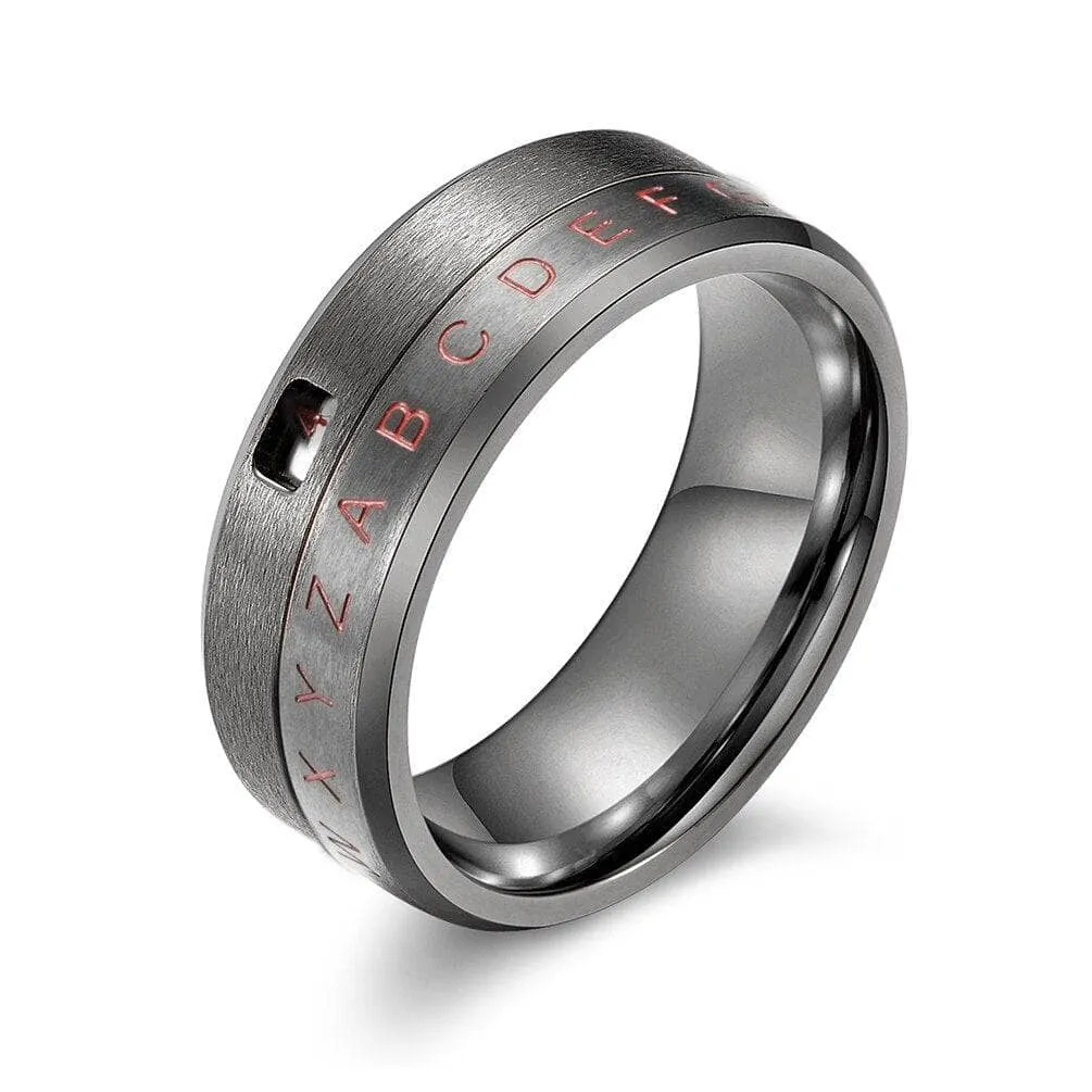 ABCD Titanium Steel Spinner Wedding Band