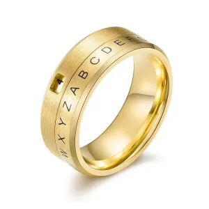 ABCD Titanium Steel Spinner Wedding Band