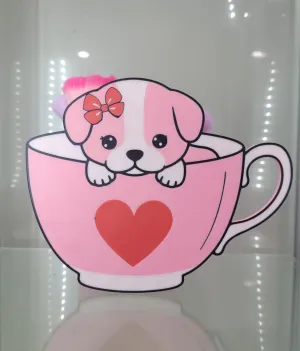 Adorable Puppy Teacup Brush Holder