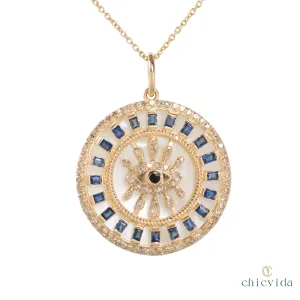 Adorbs Mother Of Pearl Pendant with Sapphire