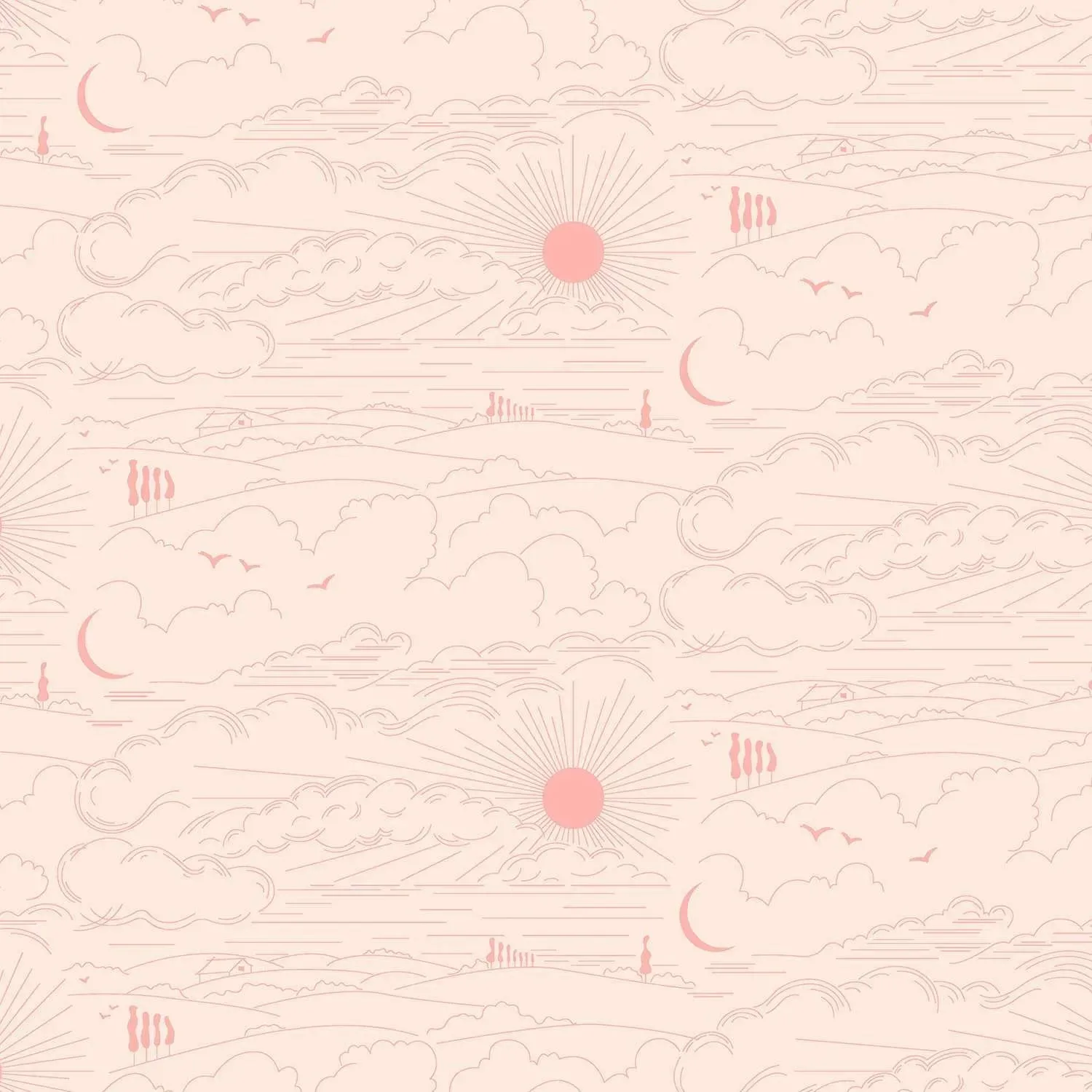 Alison Glass Fabric | Soliloquy | Dwell | Blush
