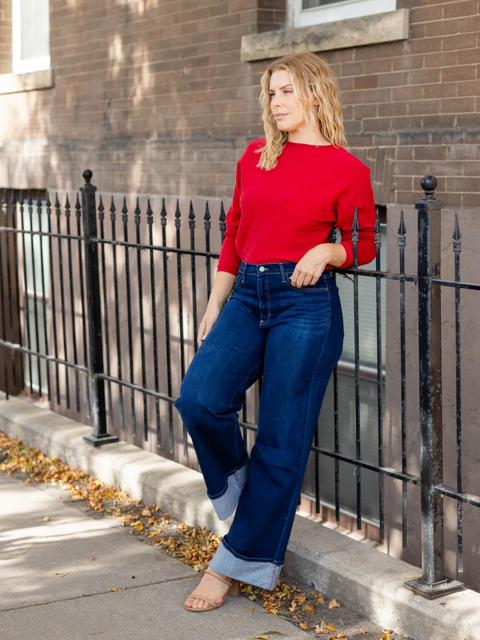 Allie Rose Soft Fine Gauge Herringbone Sweater