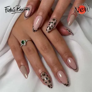 Almond French Leopard Pink Solid