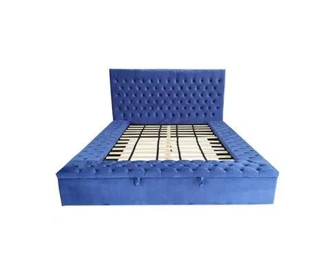 Anna Bedframe  Velvet Fabric Blue