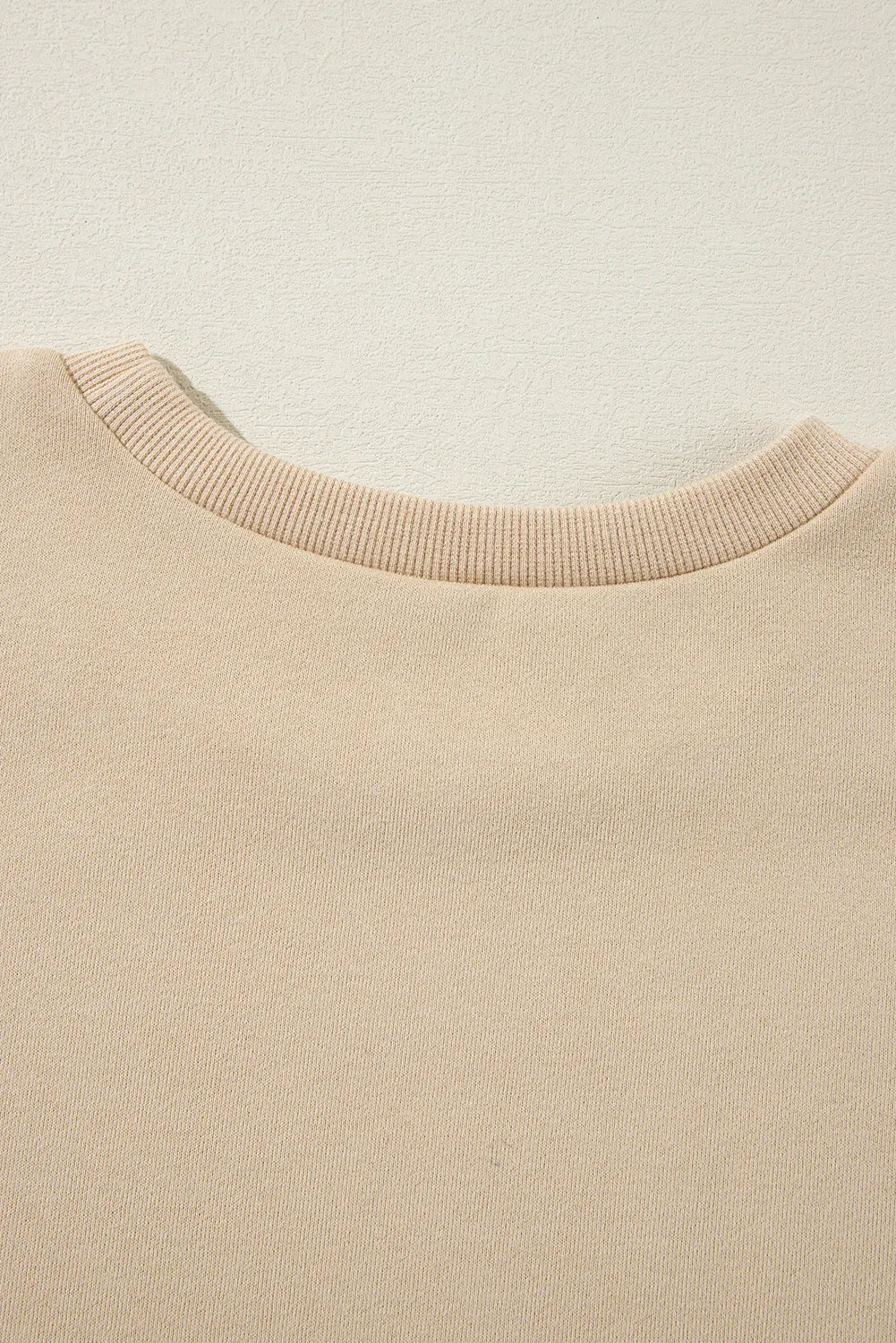 Apricot Solid Fleece Lined Drop Shoulder High Low Sweatshirt