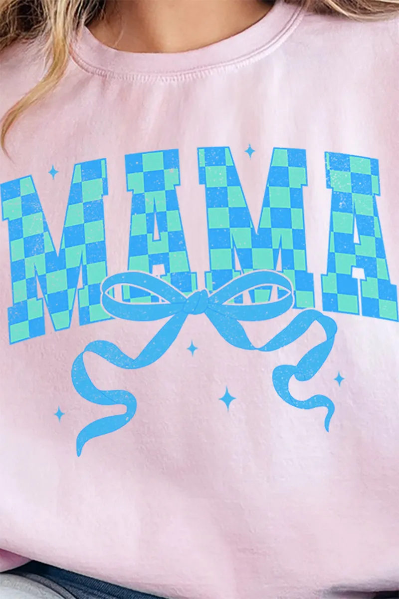 Aqua Checkered Arched Mama Unisex NuBlend Crew Sweatshirt
