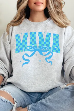 Aqua Checkered Arched Mama Unisex NuBlend Crew Sweatshirt
